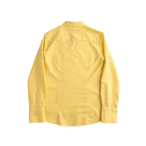 JCREW Women's Yellow Tuxedo Polkadot Longsleeve Button Up Blouse Size L - Picture 2 of 4